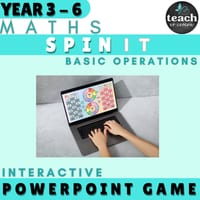 Spin It! - Digital Interactive Math Game - Practice Basic Operations for Grade 3-6