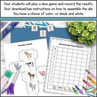 Roll and Graph Game and Worksheets Freebie | Domestic Animals - thumbnail 2 of 4