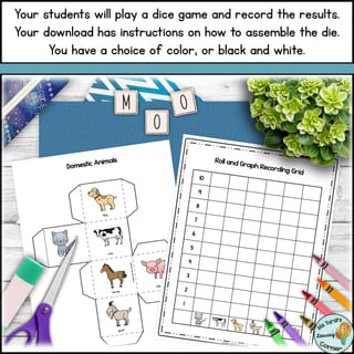 Roll and Graph Game and Worksheets Freebie | Domestic Animals - image 2 of 4