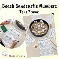 Tens Frame Numbers - Beach Sandcastles - thumbnail 1 of 1