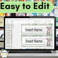 Australian Animal Student Desk Name Plates - Editable Desk Name Tags - thumbnail 3 of 4
