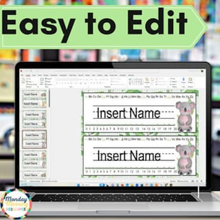 Australian Animal Student Desk Name Plates - Editable Desk Name Tags - image 3 of 4