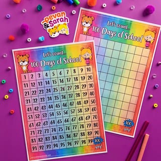 100 Days of School Hundreds Chart | Days in School Counting Chart Display - image 3 of 3