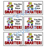 100 DAYS OF SCHOOL GIFT CARDS/TAGS, 100 DAYS SMARTER, COLOURED - thumbnail 2 of 8