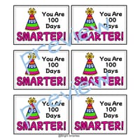 100 DAYS OF SCHOOL GIFT CARDS/TAGS, 100 DAYS SMARTER, COLOURED - thumbnail 4 of 8