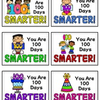 100 DAYS OF SCHOOL GIFT CARDS/TAGS, 100 DAYS SMARTER, COLOURED - thumbnail 5 of 8