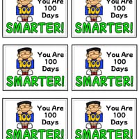 100 DAYS OF SCHOOL GIFT CARDS/TAGS, 100 DAYS SMARTER, COLOURED - thumbnail 6 of 8
