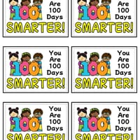 100 DAYS OF SCHOOL GIFT CARDS/TAGS, 100 DAYS SMARTER, COLOURED - thumbnail 7 of 8