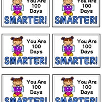 100 DAYS OF SCHOOL GIFT CARDS/TAGS, 100 DAYS SMARTER, COLOURED - thumbnail 8 of 8