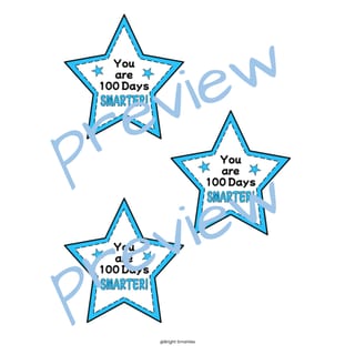 100 DAYS OF SCHOOL STAR GIFT CARDS/TAGS, 100 DAYS SMARTER, COLOURED - image 3 of 8