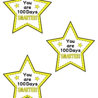100 DAYS OF SCHOOL STAR GIFT CARDS/TAGS, 100 DAYS SMARTER, COLOURED - thumbnail 7 of 8