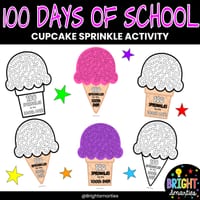 100th Day of School Math Activity/ 100 Sprinkles for a Cupcake & Ice Cream - thumbnail 1 of 6