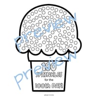 100th Day of School Math Activity/ 100 Sprinkles for a Cupcake & Ice Cream - thumbnail 2 of 6