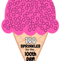 100th Day of School Math Activity/ 100 Sprinkles for a Cupcake & Ice Cream - thumbnail 3 of 6