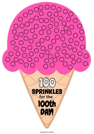 100th Day of School Math Activity/ 100 Sprinkles for a Cupcake & Ice Cream - image 3 of 6