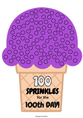 100th Day of School Math Activity/ 100 Sprinkles for a Cupcake & Ice Cream - image 4 of 6