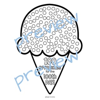 100th Day of School Math Activity/ 100 Sprinkles for a Cupcake & Ice Cream - image 5 of 6