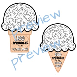100th Day of School Math Activity/ 100 Sprinkles for a Cupcake & Ice Cream - image 6 of 6
