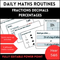 Daily math routines - fractions, decimals, percentages
