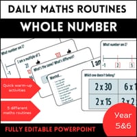 Daily math routines - whole number
