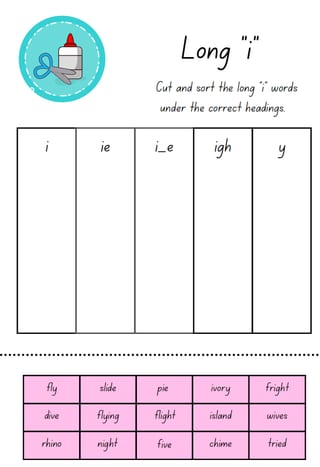 Long i Vowel Sound Cut and Paste - image 1 of 1
