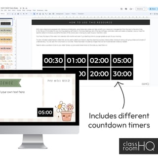 Daily Slides with Timers Editable PowerPoint plus Google Slides HAZY DAISY Decor - image 5 of 5