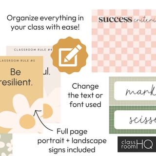 Calm Retro Theme Editable Labels, Signs and Posters HAZY DAISY Classroom Decor - image 5 of 5