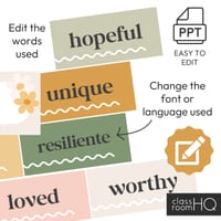 Calm Retro Theme Editable Affirmation Station HAZY DAISY Classroom Decor - thumbnail 4 of 4