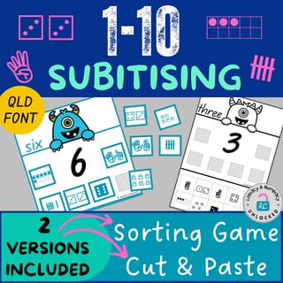 Numbers 1-10 Subitising and Number Sense Games and Worksheets in QLD Font - image 1 of 3