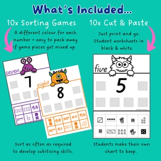 Numbers 1-10 Subitising and Number Sense Games and Worksheets in QLD Font - image 2 of 3