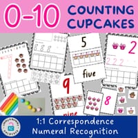 Numbers to 10: Counting Cupcakes Games & Activities in NSW Font - thumbnail 1 of 4