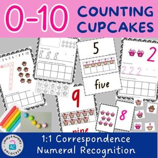 Numbers to 10: Counting Cupcakes Games & Activities in NSW Font - image 1 of 4