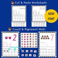 Numbers to 10: Counting Cupcakes Games & Activities in NSW Font - thumbnail 3 of 4