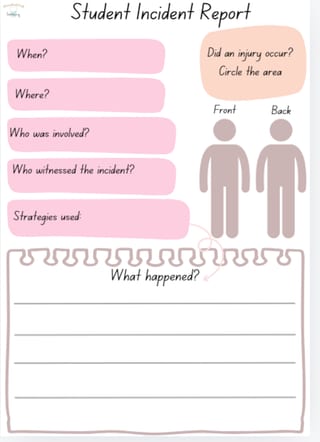 Student Incident Report Template - image 1 of 2