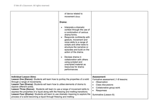 Drama and Music Unit Plan (KLA Sciences | States of Matter) - image 2 of 3