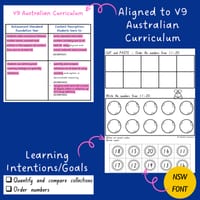 Teen Numbers Worksheets & Assessment: Counting, Comparing & Ordering Numbers 11-20 in NSW Font - thumbnail 3 of 4