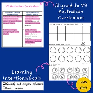Teen Numbers Worksheets & Assessment: Counting, Comparing & Ordering Numbers 11-20 in NSW Font - image 3 of 4