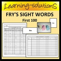 SIGHT WORDS Starter Pack - Fry's First 100 - Individual Record/Class Overview/Tags/Cards/Flash Cards - thumbnail 1 of 1