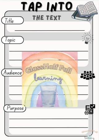 Reading Comprehension Graphic Organiser: TAP into the text - image 2 of 2