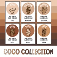 Coco Collection - Non-Verbal Hand Signals - 7 Colours - White Font - thumbnail 1 of 1