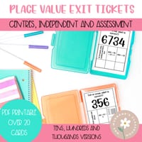 MAB Place Value EXIT CARDS| Tens, Hundreds, Thousands - thumbnail 1 of 4