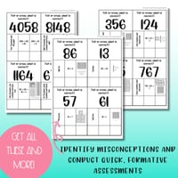 MAB Place Value EXIT CARDS| Tens, Hundreds, Thousands - thumbnail 2 of 4