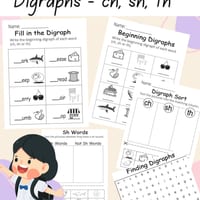 Digraph Worksheet Booklet - Ch, Sh, Th - thumbnail 1 of 6