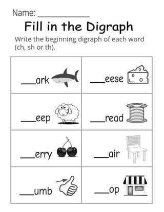 Digraph Worksheet Booklet - Ch, Sh, Th - image 2 of 6