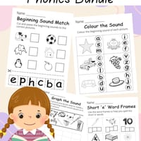Phonics Worksheet Bundle - PreK - Kindergarten - thumbnail 1 of 1