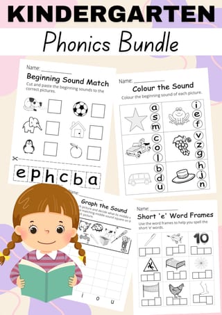 Phonics Worksheet Bundle - PreK - Kindergarten - image 1 of 1