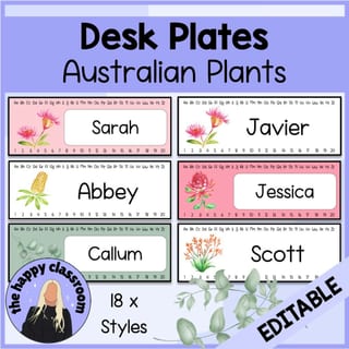 Australian Plant Flora Themed Desk Plates - image 1 of 2