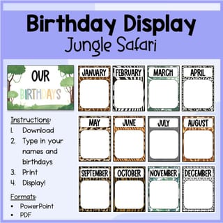 Jungle Safari Birthday Display Editable - image 2 of 2