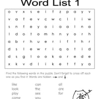 Find a Word Worksheets: Sight Words for K-2 - thumbnail 2 of 4