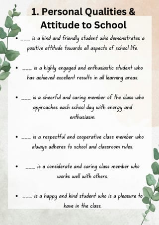 Report Card General Comments Collection - image 2 of 5